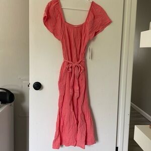 Peach off the shoulder brand new with tags dress